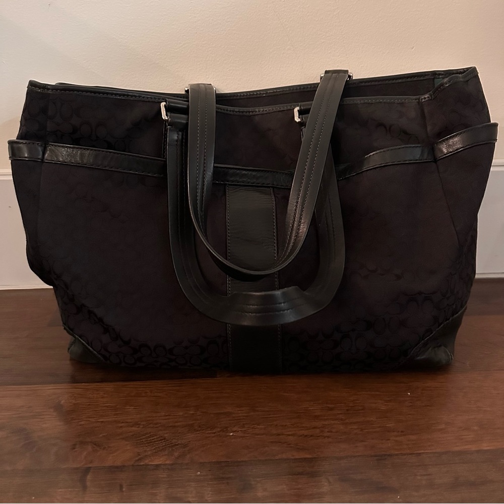 Coach Black Monogram C Diaper / Laptop Bag